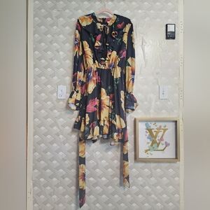 Vibrant Floral Long Sleeve Dress